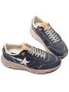 White Star Print Nylon Low Top Sneakers Dark Blue - GOLDEN GOOSE - BALAAN 6