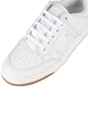 61 Cracked Leather Low Top Sneakers White - SAINT LAURENT - 8