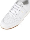 61 Cracked Leather Low Top Sneakers White - SAINT LAURENT - BALAAN 8