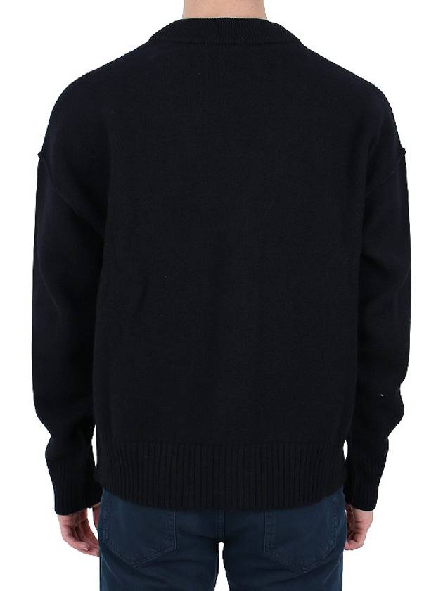 De Coeur Logo Wool Cardigan Black - AMI - BALAAN 6