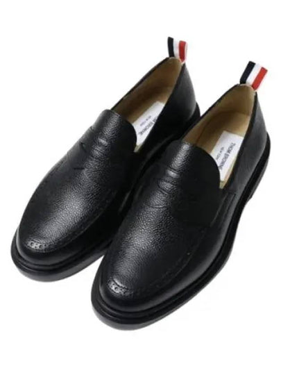 Pebble Grain Rubber Sole Penny Loafer Black - THOM BROWNE - BALAAN 2