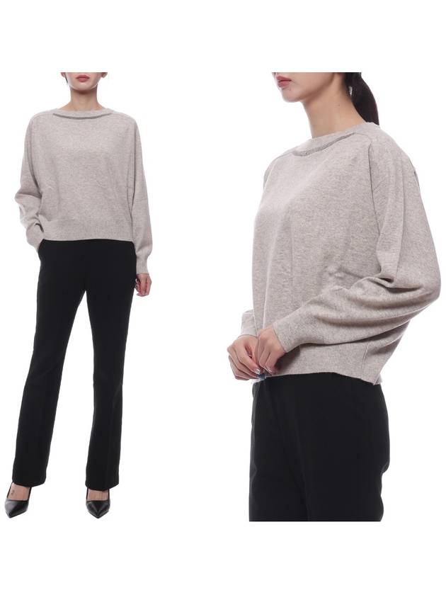 Monilli Cashmere Knit Top Grey - BRUNELLO CUCINELLI - BALAAN 3