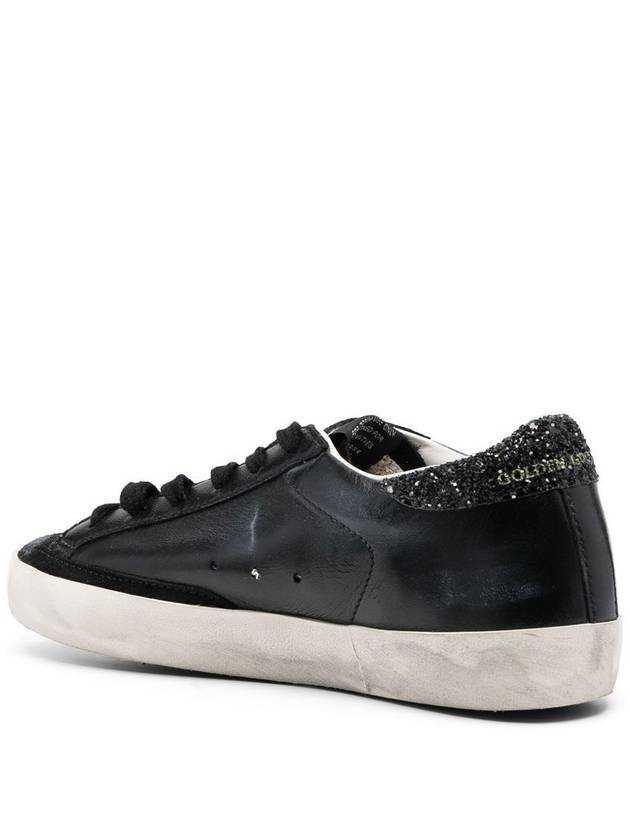 Superstar Glitter Tab Leather Low Top Sneakers Black - GOLDEN GOOSE - BALAAN 4