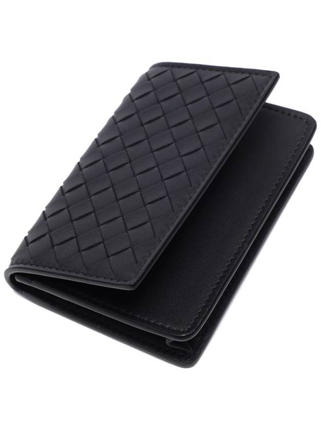 Intrecciato Flap Card Wallet Black - BOTTEGA VENETA - BALAAN 6