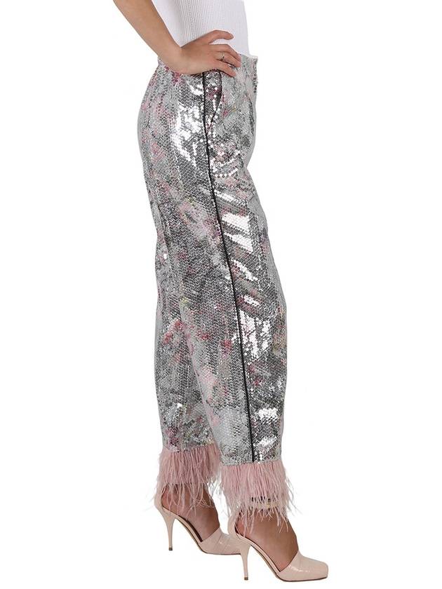 In The Mood For Love Feather-trimmed Springfield Sequin Pants, Size X-Small - IN THE MOOD FOR LOVE - BALAAN 2