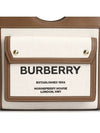 Mini Two-Tone Canvas And Leather Pocket Bag Natural Malt Brown - BURBERRY - BALAAN 9