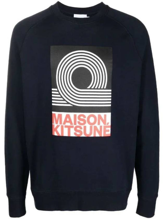 Anthony Burrill Clean Cotton Sweatshirt Navy - MAISON KITSUNE - BALAAN 1