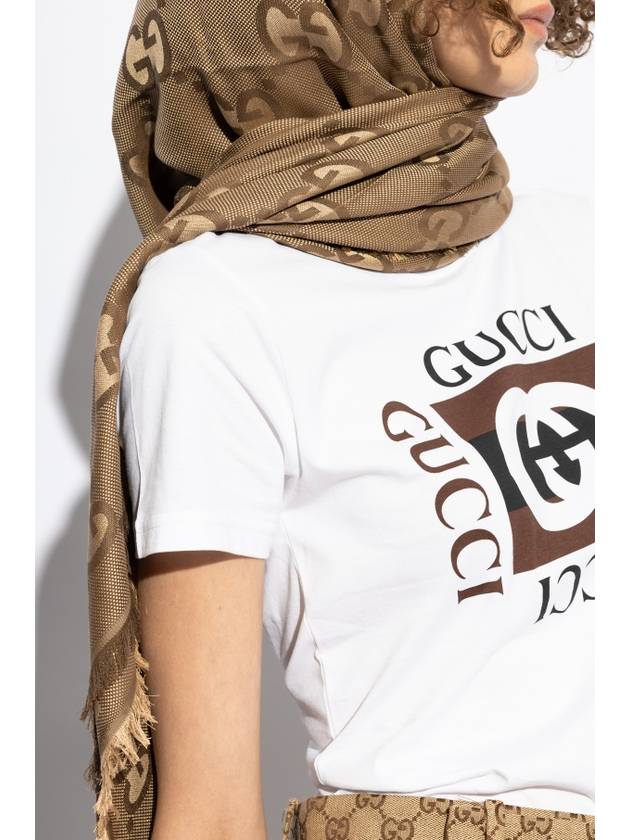 GG Scarf Beige Ebony - GUCCI - BALAAN 3