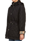 Diamond Quilted Long Nylon Jacket Black - BURBERRY - BALAAN 7