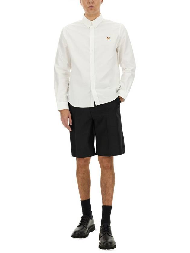 Mini Fox Head Classic BD Long Sleeve Shirt White - MAISON KITSUNE - BALAAN 3