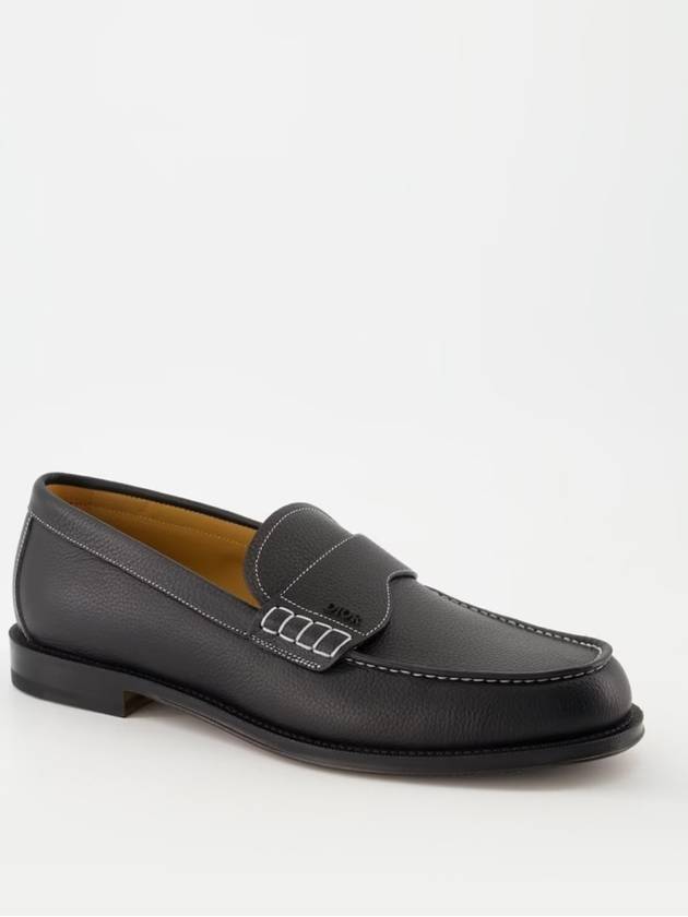 Granville Grained Calfskin Loafers Black - DIOR - BALAAN 4