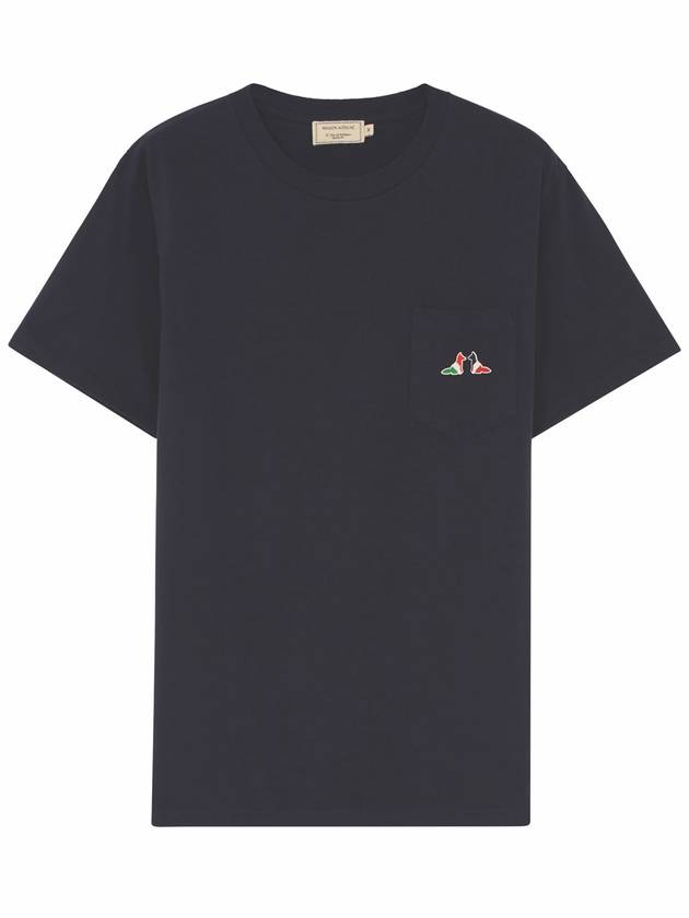 Resting Fox Patch Cotton Short Sleeve T-Shirt Navy - MAISON KITSUNE - BALAAN 2