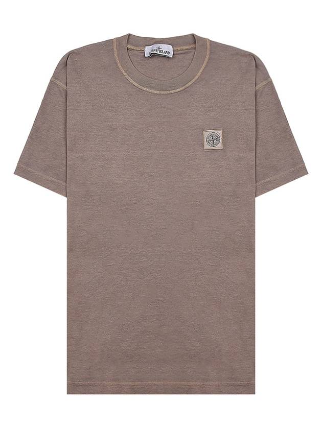 Organic Cotton Short Sleeve T-Shirt Beige - STONE ISLAND - BALAAN 2