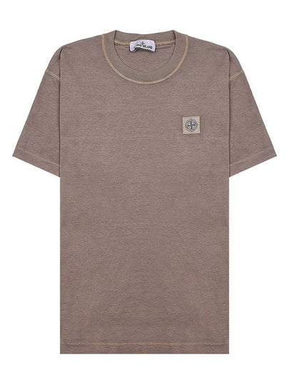 Organic Cotton Short Sleeve T-Shirt Beige - STONE ISLAND - BALAAN 2