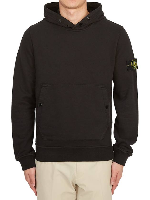 Garment Dyed Hoodie Black - STONE ISLAND - BALAAN 2