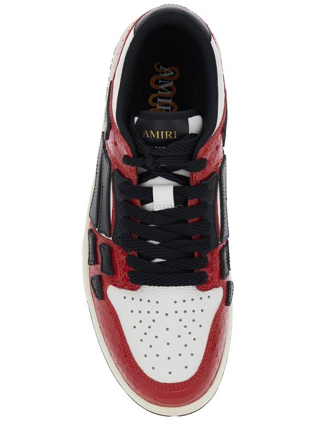 'Skel Top Low' Red Sneakers With Skeleton Patch In Leather Man - AMIRI - BALAAN 4