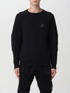 Men's Logo Patch Crew Neck Sweatshirt Black - CP COMPANY - BALAAN.