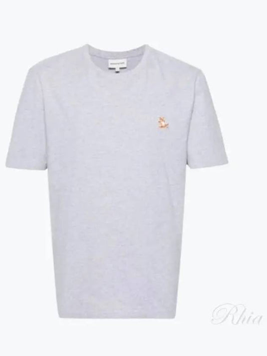 Chillax Fox Patch Regular Short Sleeve T-Shirt Grey - MAISON KITSUNE - BALAAN 2