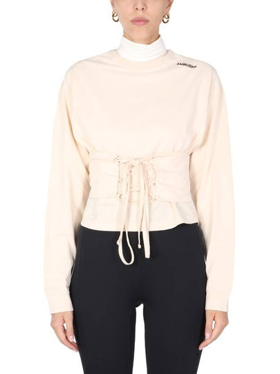 Women's Corset Lace-Up Long Sleeve T-Shirt White - AMBUSH - BALAAN 2