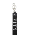 VLTN embroidered key holder black - VALENTINO - BALAAN.