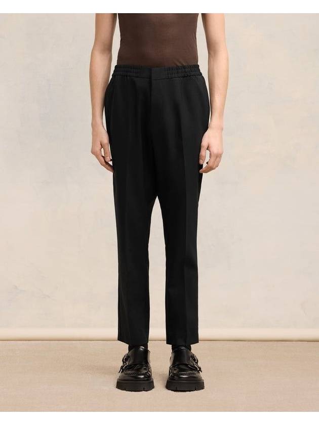 Banding Waist Wool Slacks Black - AMI - BALAAN 3