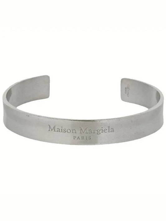 Maison Margiela Logo Engraved Vintage Sterling Silver Cuff Bangle Bracelet - MAISON MARGIELA - BALAAN 1