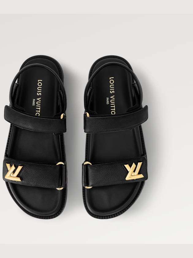 LV Sunset Flat Comfort Sandals Black - LOUIS VUITTON - BALAAN 1