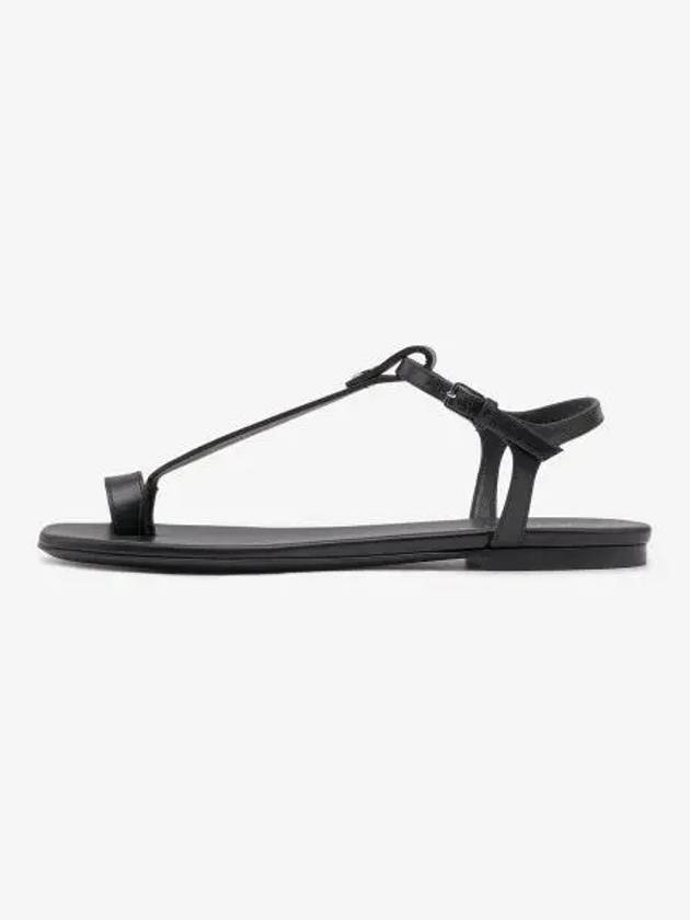 Women's Toe Ring Detail Leather Sandals Black - BURBERRY - BALAAN 2