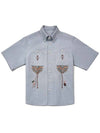 Men's I4SS01SB Root Zip Embroidery Shirt Sky Blue - IOEDLE - BALAAN 2