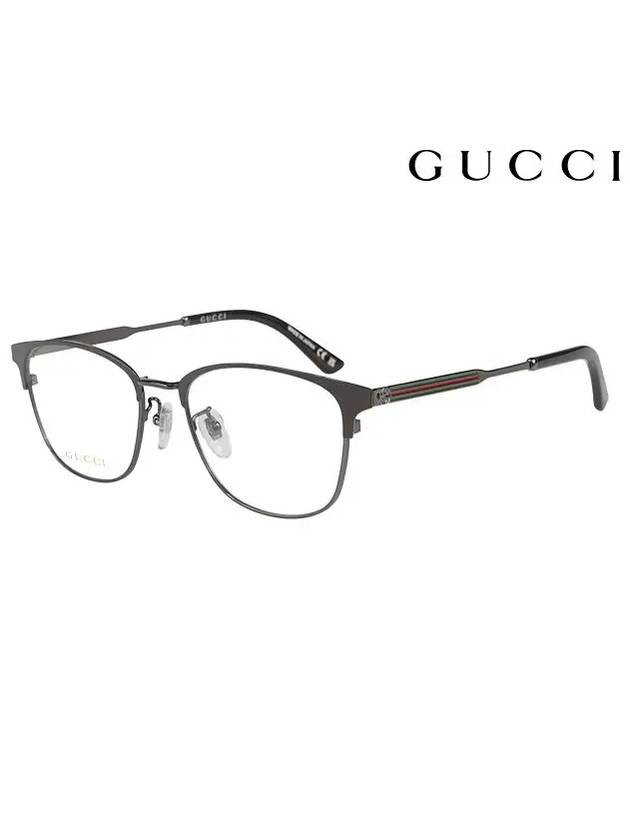 Eyewear Asian Fit Three Stripes Square Metal Eyeglasses Black - GUCCI - BALAAN 3