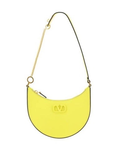 V Logo Chain Hobo Shoulder Bag Yellow - VALENTINO - BALAAN 1