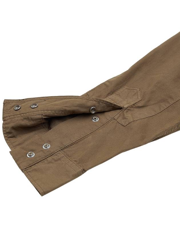 Gabardine Utility Long Sleeve Shirt Brown - CP COMPANY - BALAAN 11