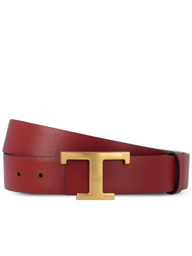 T Timeless Buckle Reversible Leather Belt Black - TOD'S - BALAAN 3