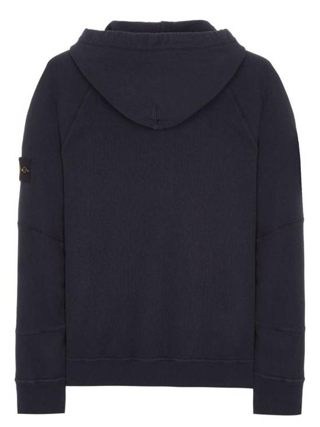 Men's Garment Dyed Malfile Zip Up Hoodie Navy - STONE ISLAND - BALAAN 3