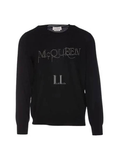 Logo Embellished Crewneck Sweatshirt Black - ALEXANDER MCQUEEN - BALAAN 2