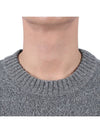 Men's Cashmere Blend Crew Neck Knit Top Grey - AMI - BALAAN 6