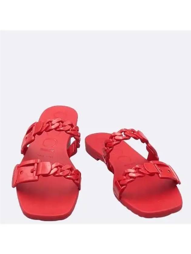 624731 Red color rubber slide women s slippers size 36 230MM - GUCCI - BALAAN 2