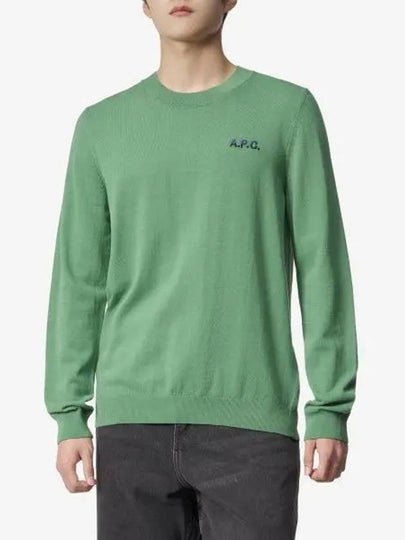 Embroidered Logo Knit Top Green - A.P.C. - BALAAN 2