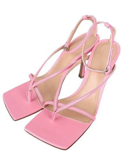 Stretch Leather Sandal Heels Pink - BOTTEGA VENETA - BALAAN 2