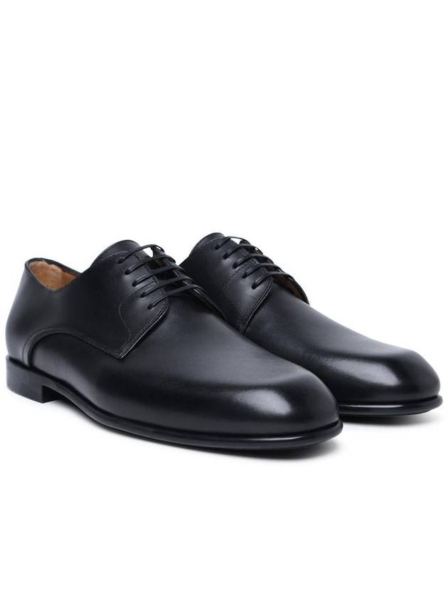 Lace-Up Leather Classic Loafers Black - SALVATORE FERRAGAMO - BALAAN 3