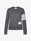 Engineered 4 Bar Stripe Loopback Jersey Knit Crewneck Sweatshirt Dark Grey - THOM BROWNE - BALAAN 2