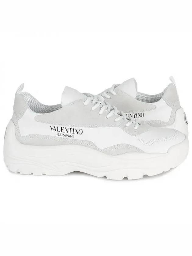 Gum Boy Leather Suede Low Top Sneakers White - VALENTINO - BALAAN 2