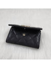 gold logo caviar card wallet black - CHANEL - BALAAN 9