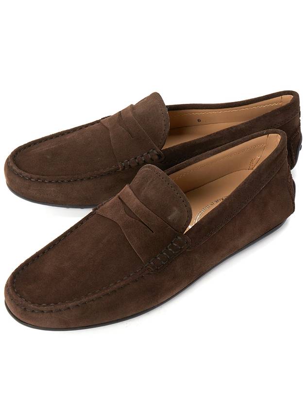 Men's City Gomino Suede Driving Shoes Brown - TOD'S - BALAAN 2