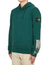 Tape For Print Brushed Cotton Fleece Hoodie Petrol Green - STONE ISLAND - BALAAN 3