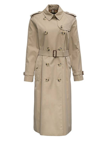 Women's Long Waterloo Heritage Trench Coat Honey - BURBERRY - BALAAN 1