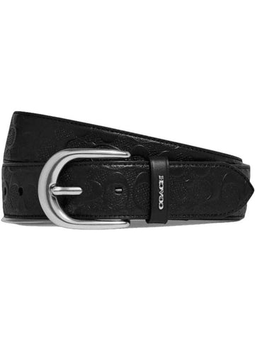Harness Buckle 38mm Leather Belt Black - COACH - BALAAN 1