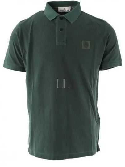 Men's Logo Patch Short Sleeve Polo Shirt Bottle Green - STONE ISLAND - BALAAN 2