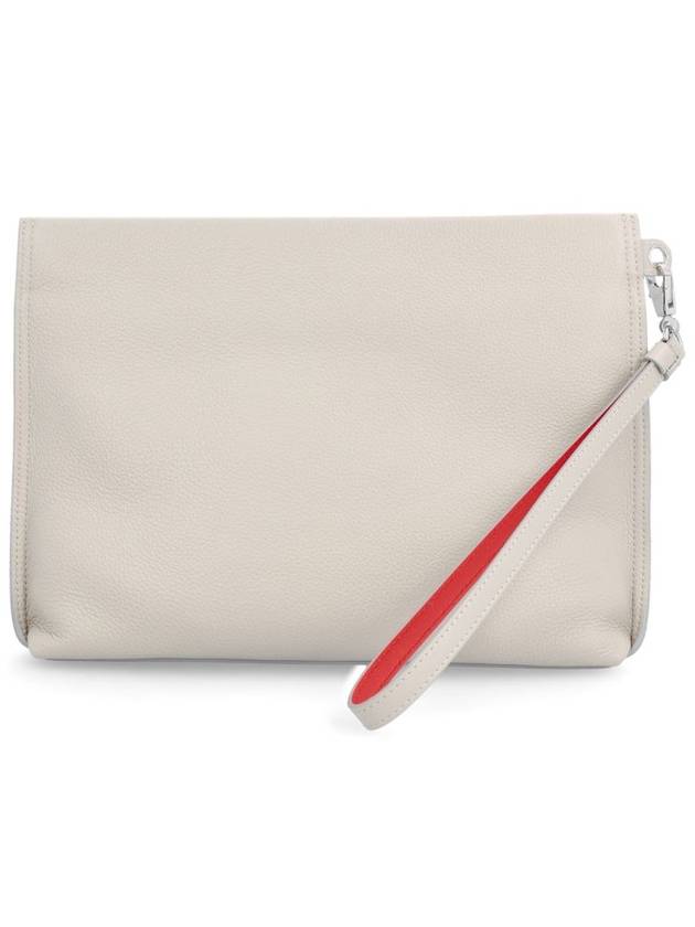 Spike Leather Clutch Bag White - CHRISTIAN LOUBOUTIN - BALAAN 4