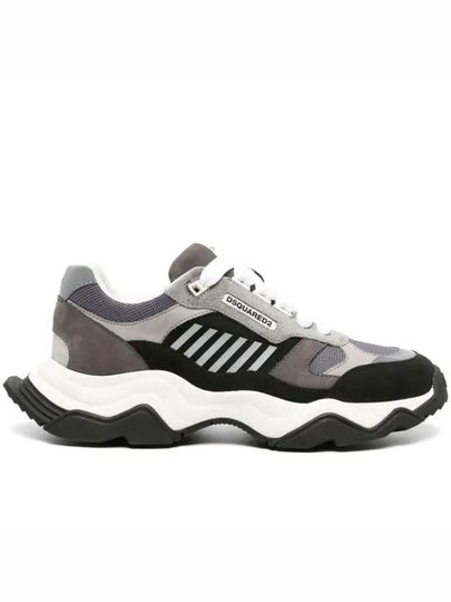 Wave Lace-Up Low-Top Sneakers Grey - DSQUARED2 - BALAAN 2